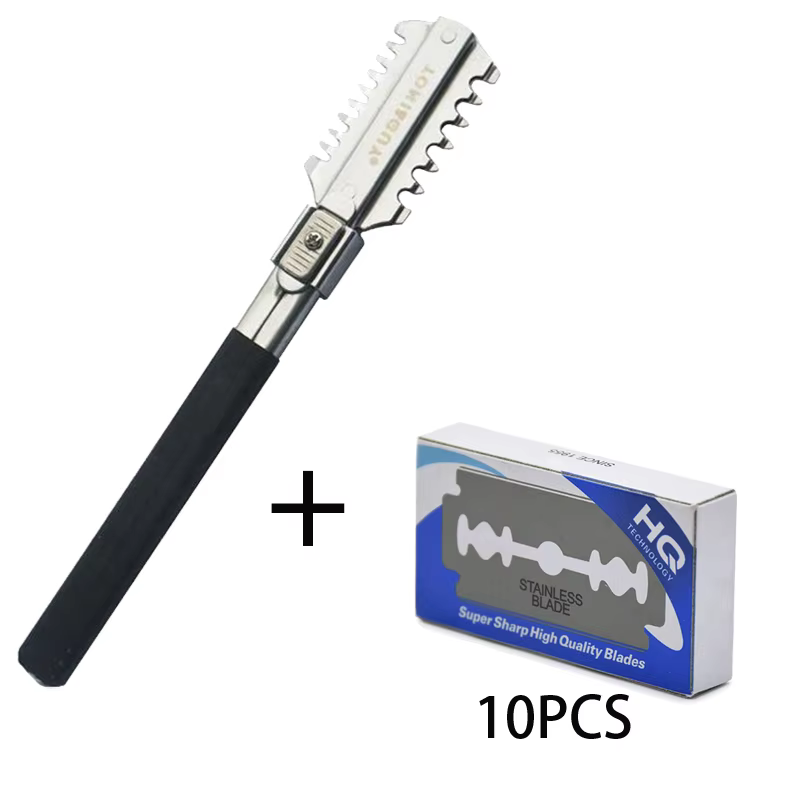 Men'S Grooming Trimmer - ダブルエッジシェービングヘアカットかみそりナイフの刃手動ヘアカットツールひげトリマー理髪店スタイリングアクセサリー刃セット