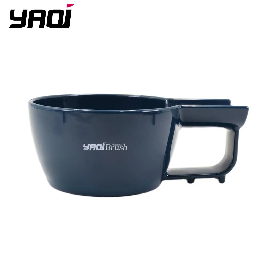Shaving Bowl Soap - Yaqi 高品質ダークブルー色のプラスチックシェービングボウル男性用シェービングブラシ