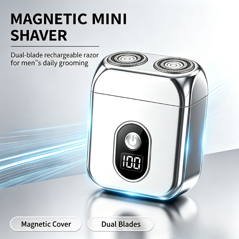 Men'S Grooming Blade - デュアルブレード防水マグネット式ミニ電気シェーバー、充電式コンパクトポータブルメンズシェーバー、家庭用、旅行用、グルーミング用