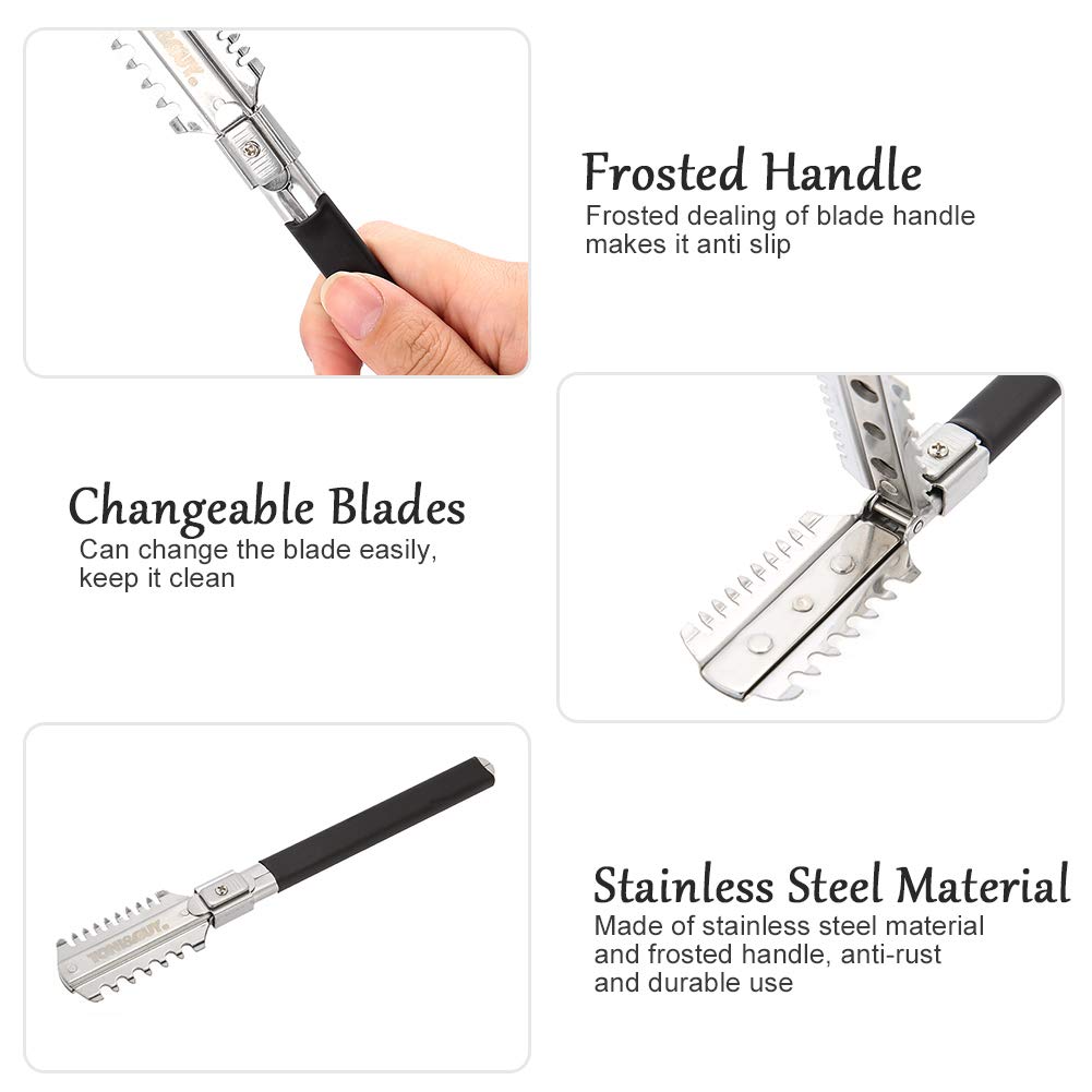 ダブルエッジシェービングヘアカットかみそりナイフの刃手動ヘア - Men'S Grooming Trimmer のレビューと価格