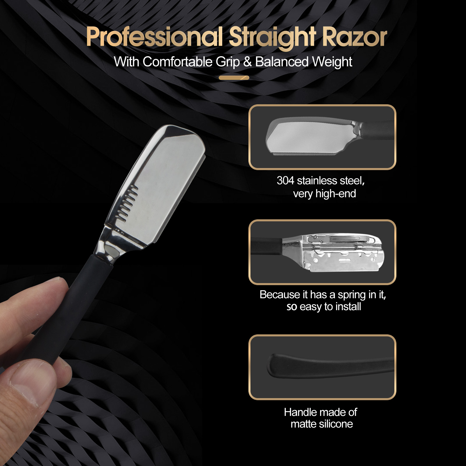 プロの男性用髭剃りホルダー、理髪師用シェービングナイフ、手動 - Men'S Grooming Trimmer のレビューと価格