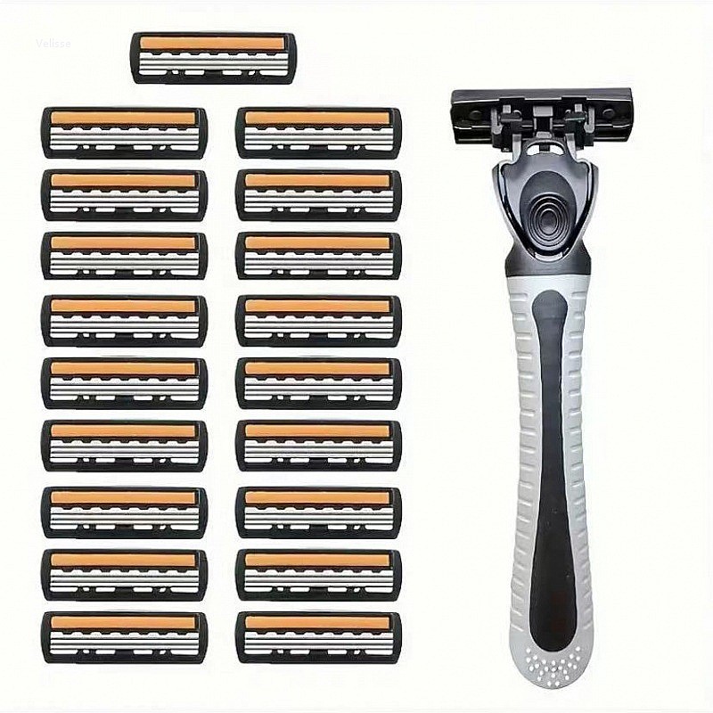 プレミアム3層式手動かみそり 男性用 ステンレス鋼交換刃 シ - Men'S Grooming Blade のレビューと価格