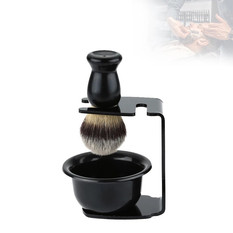 シェービングブラシとアクリルスタンド付きボウル ブラック メ - Men'S Grooming Pictures のレビューと価格