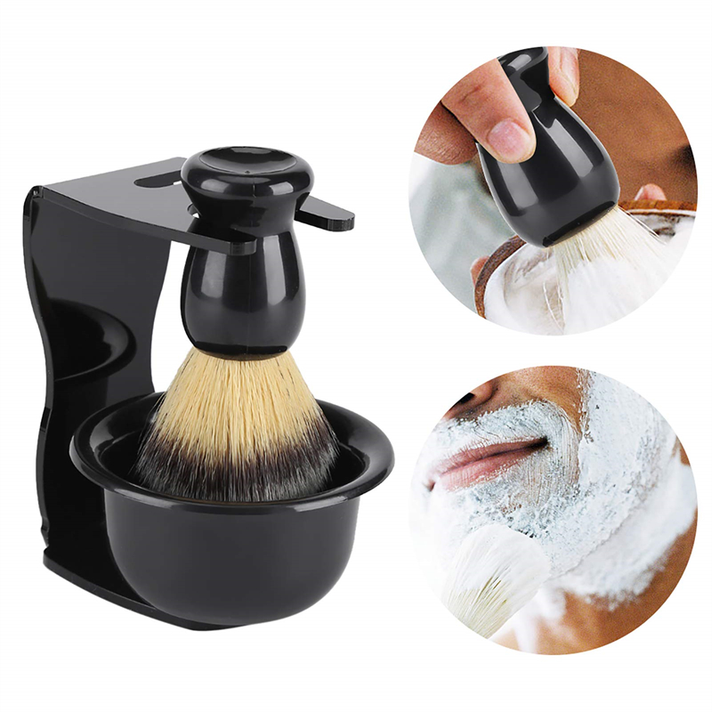 シェービングブラシとアクリルスタンド付きボウル ブラック メ - Men'S Grooming Pictures のレビューと価格