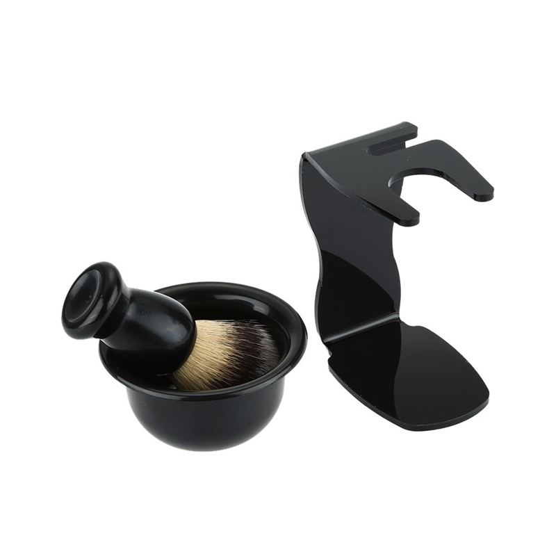 シェービングブラシとアクリルスタンド付きボウル ブラック メ - Men'S Grooming Pictures のレビューと価格