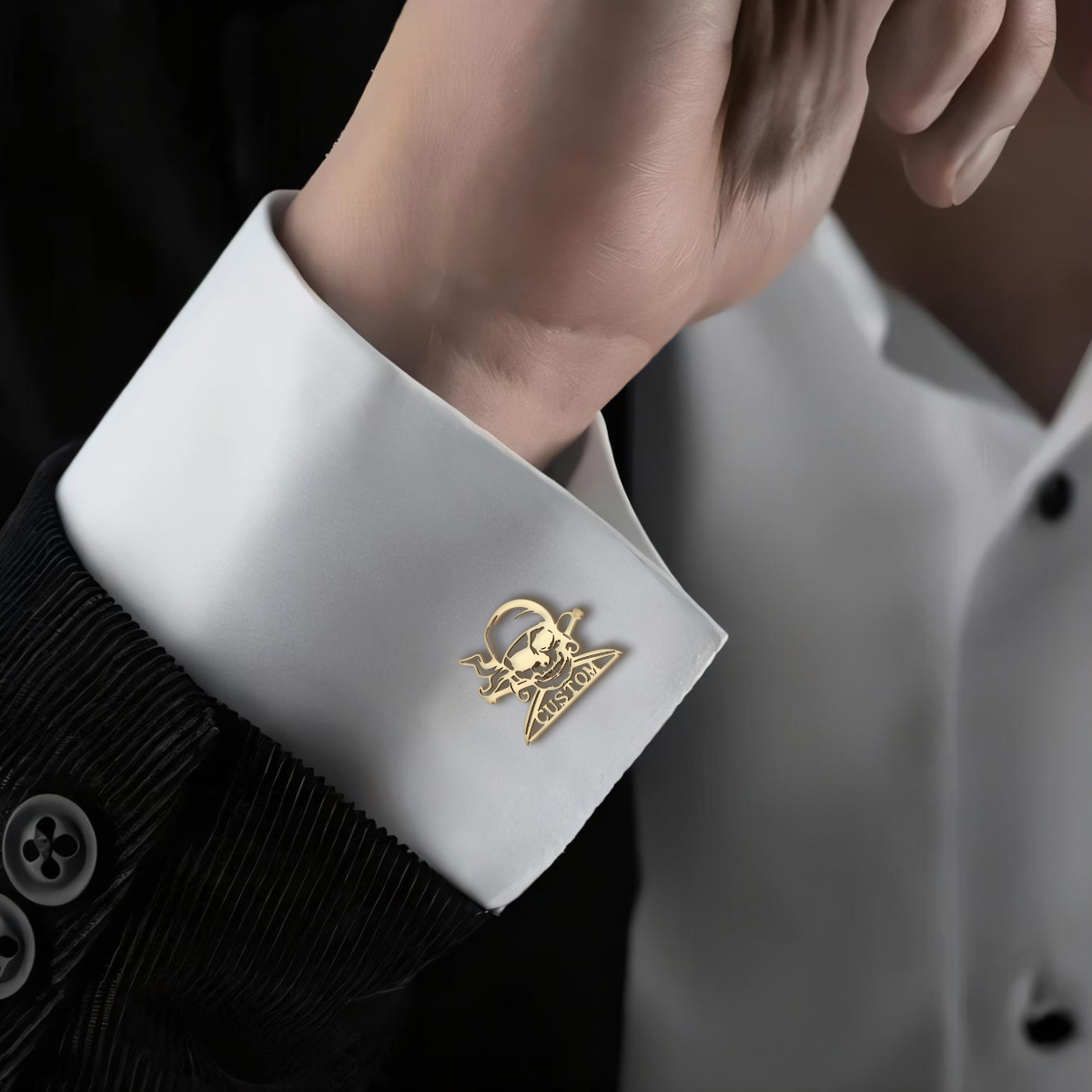 Cxwind カスタム名カフスステンレス鋼メンズ手紙ボタンシ - Men'S Grooming For Wedding のレビューと価格