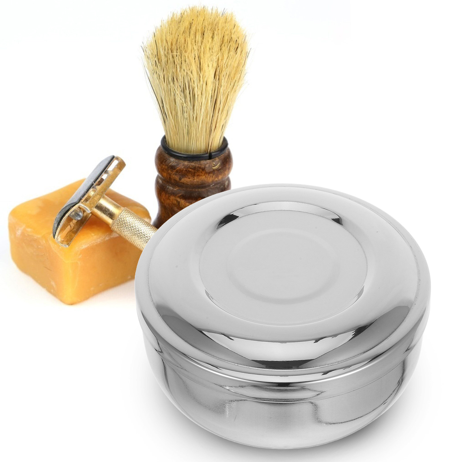 メンズステンレス鋼製シェービングマグ、蓋付き金属製シェービン - Shaving Bowl Soap のレビューと価格