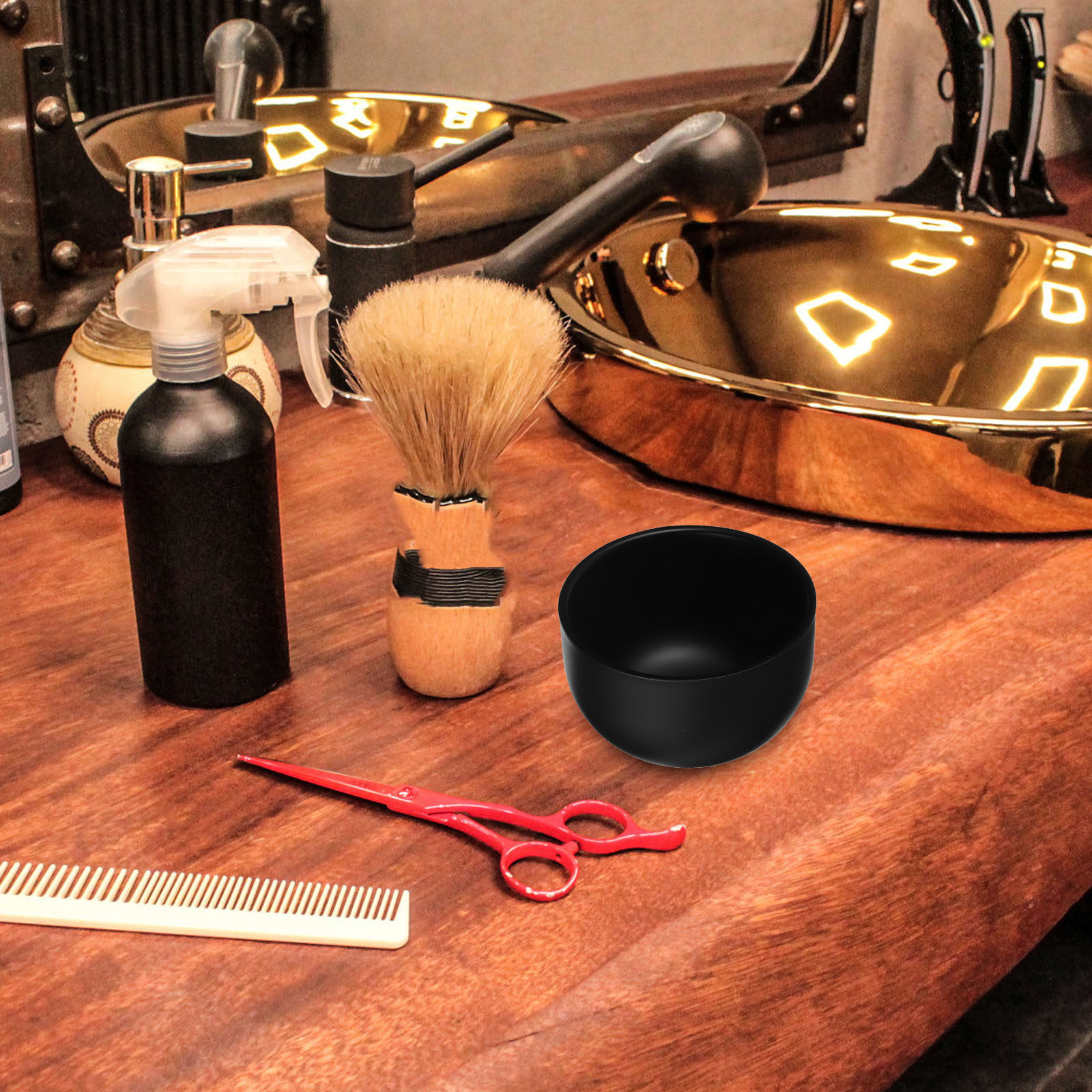 黒色メンズステンレス製シェービングボウル、二層構造、壊れない - Shaving Bowl Soap のレビューと価格