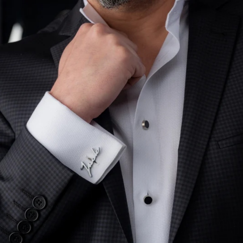 カスタムネームカフスボタン 18K金メッキステンレス鋼製 パ - Men'S Grooming For Wedding のレビューと価格