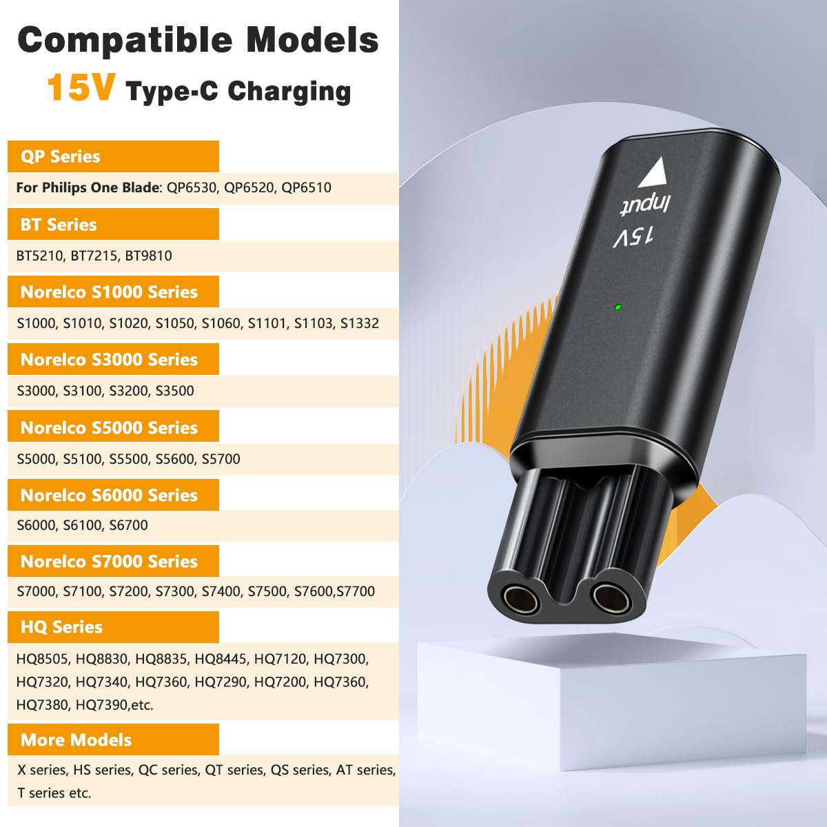 15V Type-C 安全で安定したミニ充電アダプター フィ - Men'S Grooming Trimmer のレビューと価格