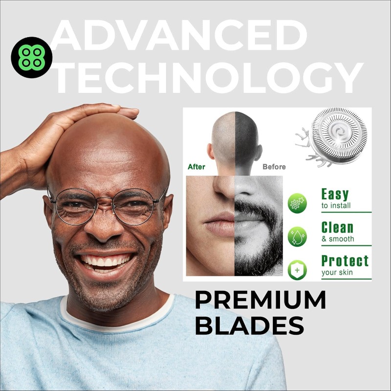 スカルシェーバー用シェーバー交換ヘッドは、ハゲ頭とボディグル - Men'S Grooming Blade のレビューと価格